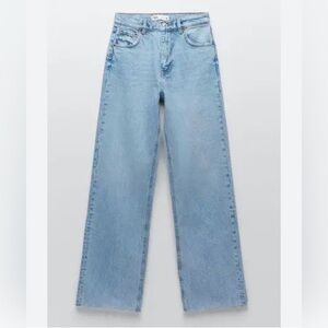 Zara Wide Leg Flare the 90s Full Length Light Blue Women's Jeans Size 4